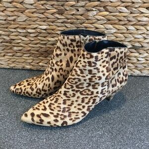 Sam Edelman Leopard Print Calf Hair Ankle Boots